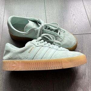 Adidas Samba, mint colour with gum sole, W8.5